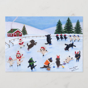 Invitation Christmas Labrador Fun Peinture