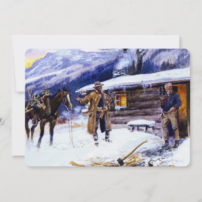 Invitation "Christmas Meat" de Charles M Russell (Devant)