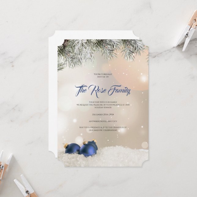 Invitation Christmas Party Invitation, Holiday Greetings Card (Devant/Arrière en situation)