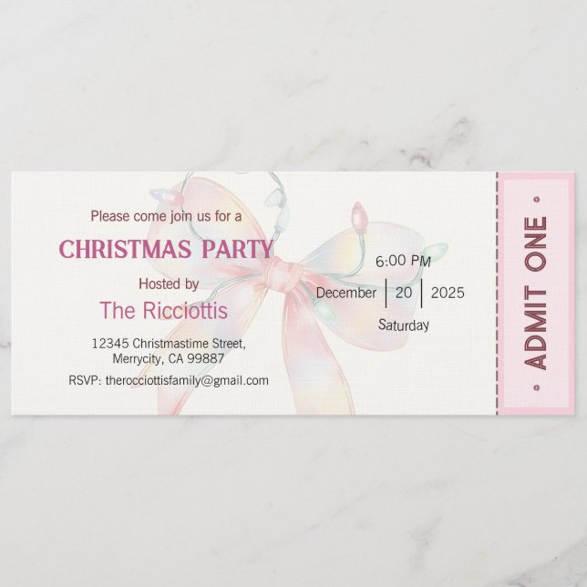 Invitation Christmas Party Invitation, Xmas Invite (Devant)