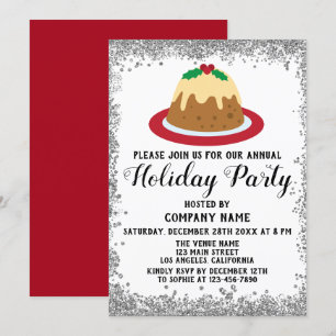 Invitation Christmas Pudding Company Fête de Vacances Rouge A
