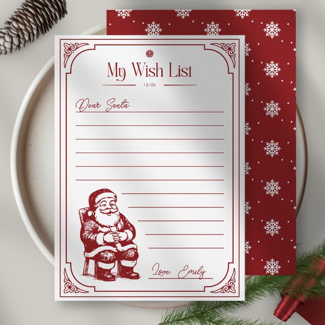 Invitation Christmas Santa Claus Wish List (Créateur téléchargé)