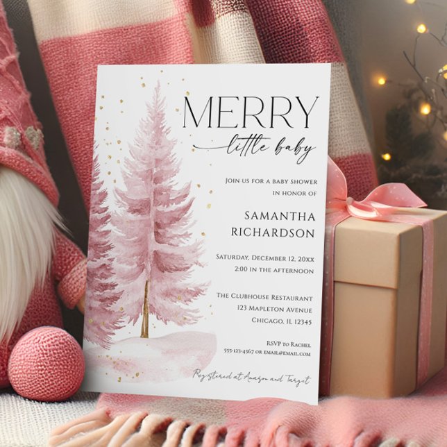 Invitation Christmas Winter Girl Merry Little Baby Shower (Créateur téléchargé)