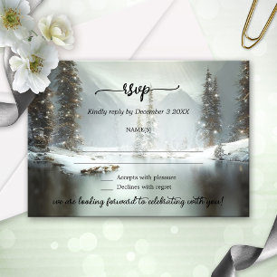 Invitation Christmas Winter Wedding RSVP Card