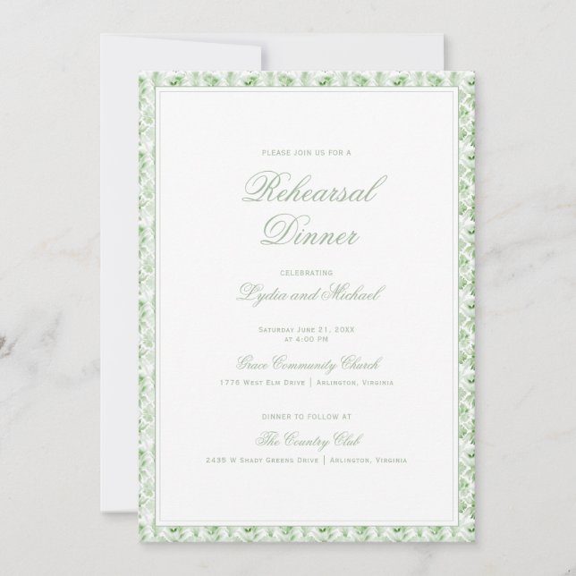 Invitation Christmas Wreath | Monogram Rehearsal Dinner (Devant)