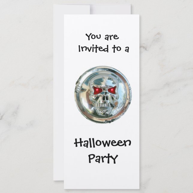 INVITATION CHROME SKULL HALLOWEEN PARTY (Devant)
