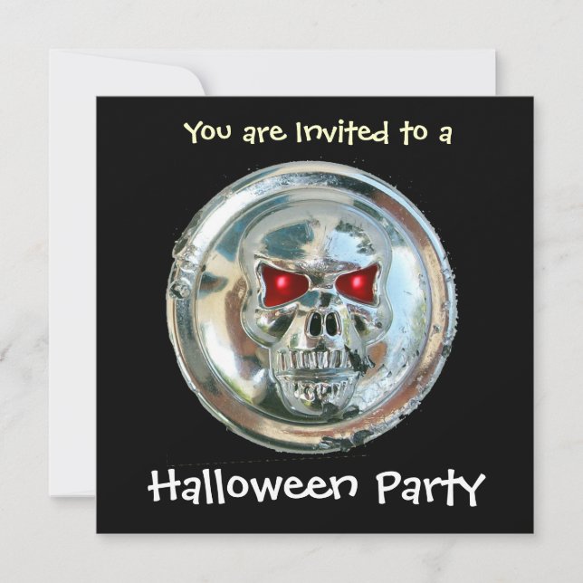 INVITATION CHROME SKULL HALLOWEEN PARTY (Devant)