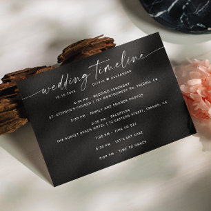 Invitation Chronologie de mariage de parti de script minimali