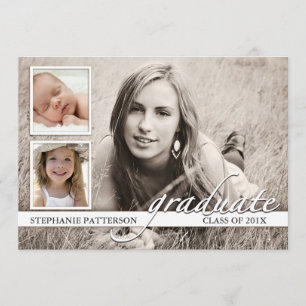 Invitation Chronologie Trois Photo Graduation Party Invitatio
