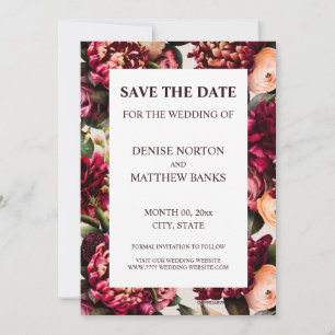 Invitation Chrysanthème romantique sur Cameo Beige Enregistre
