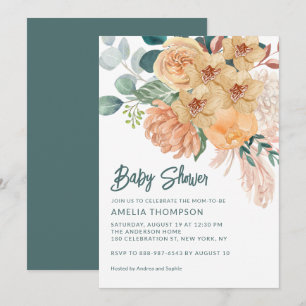 Invitation Chrysanthemum Pampas Grass Eucalyptus Orchidées In