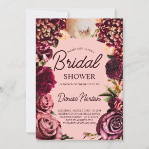 Invitation Chrysanthemum sur Gossamer Fête des mariées rose