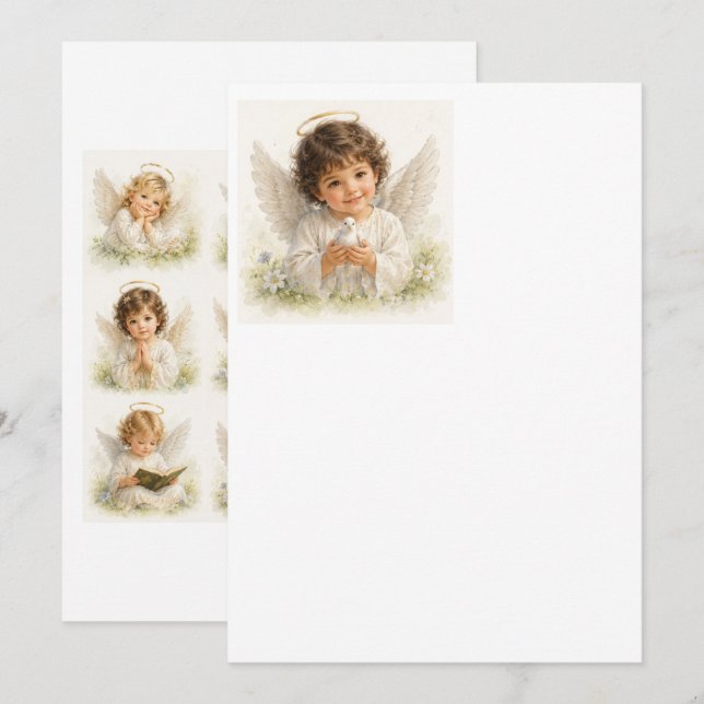 Invitation Chuchotements d'Anges - Harmonie  (Devant / Derrière)