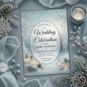 Invitation Chuchotements d'un mariage au solstice d'hiver