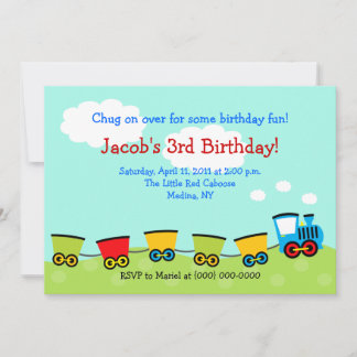 Invitation Chugga Choo Train 5x7 Anniversaire