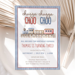 Invitation Chugga Chugga CHOO CHOO Train Anniversaire