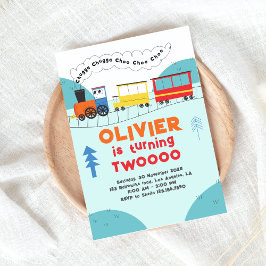 Invitation Chugga Chugga Choo Choo Train Boy Deuxième Anniver