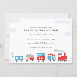 Invitation Chugga Chugga Choo choo Train fête d'anniversaire