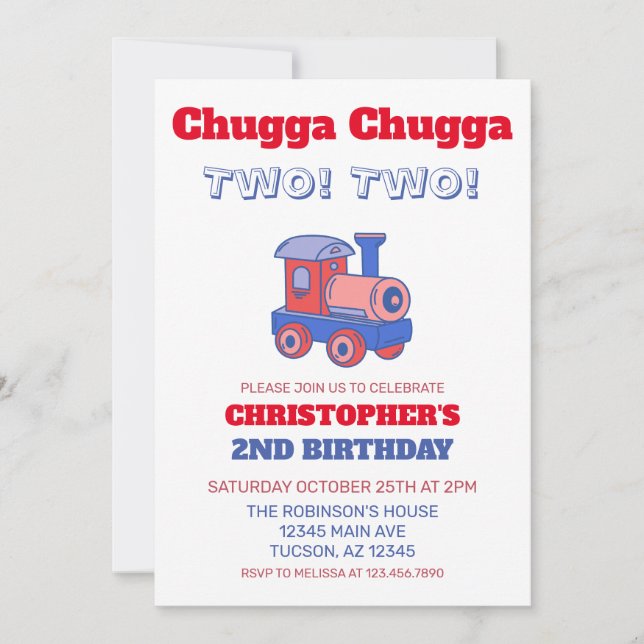 Invitation Chugga Chugga Deux ! Deux! (Devant)