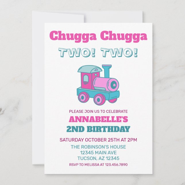 Invitation Chugga Chugga Deux ! Deux! (Devant)