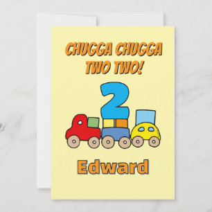 Invitation Chugga Chugga Deux Deux Anniversaire Train 2 ans