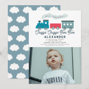 Invitation Chugga Chugga Deux Deux Train Boy 2e Anniversaire 