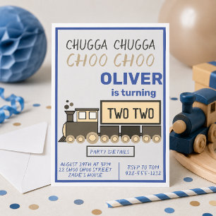 Invitation Chugga Chugga Two Two Train pour le 2e anniversair