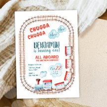 Chugga Train Choo Boy Red Blue Anniversaire Rails