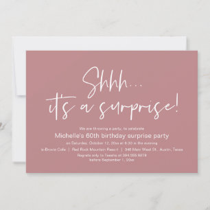 Invitation Chut, c'est une fête d'anniversaire surprise