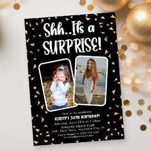 Invitation Chut..C'est une fête d'anniversaire surprise en 2