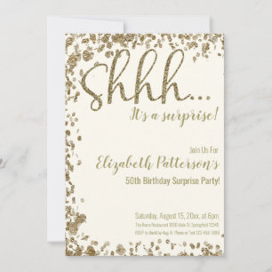 Invitation Chut ! C'est une fête d'anniversaire surprise en o