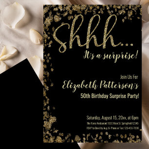 Invitation Chut ! C'est une fête d'anniversaire surprise en o