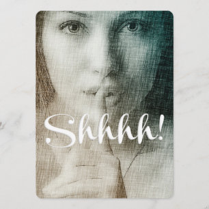 Invitation Chut ! Fête unique Chic Fun Surprise