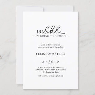 Invitation Chut... Il va proposer   Fiançailles surprise