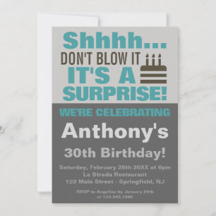 Invitation Chut Ne le souffle pas c'est une fête d'anniversai