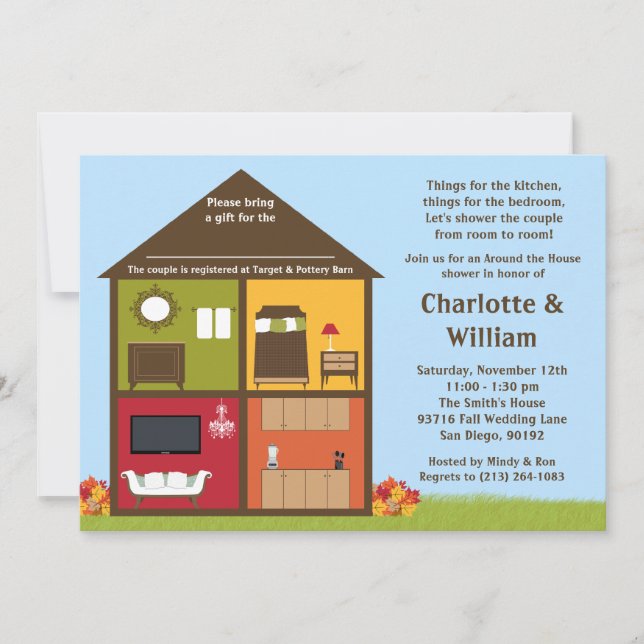 Invitation Chute autour de la Fête de la mariée de douche de (Devant)