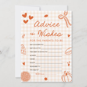 Invitation Chute Baby shower tiré main Conseils et souhaits j