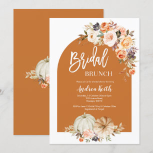 Invitation Chute Boho Arch citrouille brûlé orange bridal bru