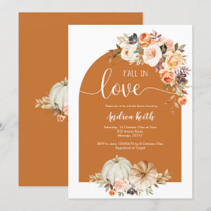 Invitation Chute Boho Arch citrouille brûlé orange chute en a