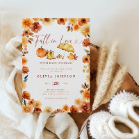 Chute d'amour Baby shower floral orange brûlé