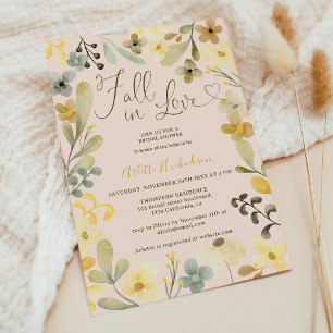 Invitation Chute d'amour boho floral automne chic douche nupt