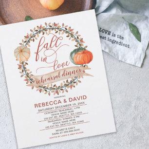 Invitation Chute d'amour citrouilles automne Répétition Dîner