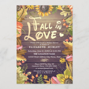 Invitation Chute d'amour Fête des mariées Maple Sunflower Woo