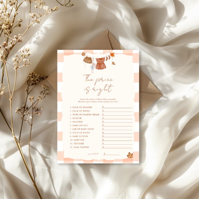 Invitation Chute d'amour Le prix est Bon Baby shower Jeu (Créateur téléchargé)