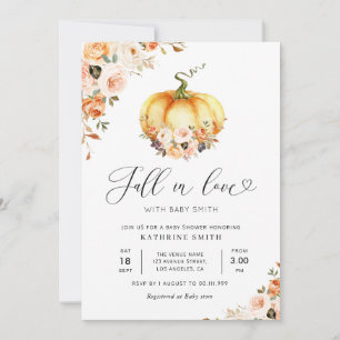 Invitation Chute d'amour or baby shower floral blush