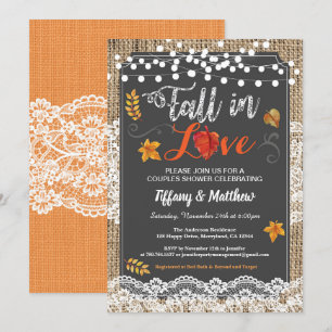 Invitation Chute dans le tableau rustique de douche de