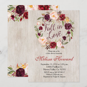 Invitation Chute dans l'invitation de baby shower d'amour