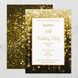 INVITATION CHUTE D'EAU DE LA PARTIES SCINTILLANT NOIRE ET D'O