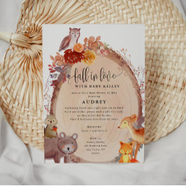 Invitation Chute en amour Animaux des bois, Baby shower par c