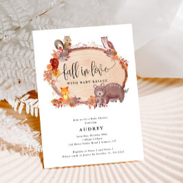 Invitation Chute en Amour Animaux des bois, Baby shower rusti